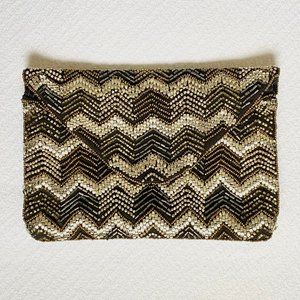 Vintage Chevron Beaded Convertible Evening Clutch